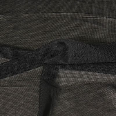 Tissu Tulle extensible ultra-doux uni Noir - Par 10 cm