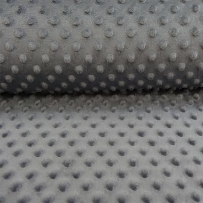 Tissu Minky Ultra doux Pois Gris anthracite - Par 10 cm