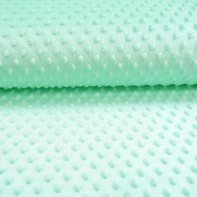 Tissu Minky Ultra doux Pois Menthe - Par 10 cm