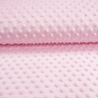 Tissu Minky Ultra doux Pois Rose layette x10cm