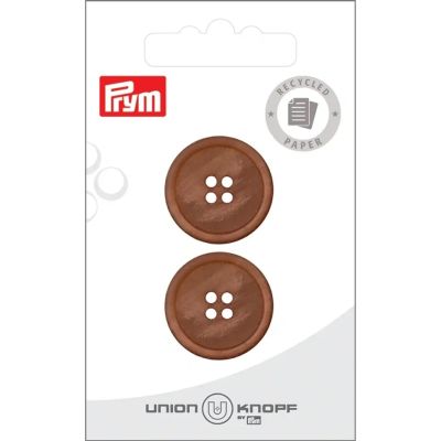 Bouton Prym Papier/Polyester recyclé 23 mm x2 - Marron