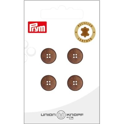 Bouton Prym Cuir recyclé 12 mm x4 - Brun moyen