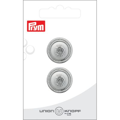 Bouton Prym Métal Harry 20 mm x2 - Argent