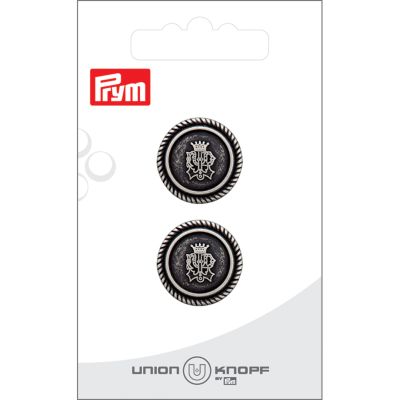 Bouton Prym Métal Harry 20 mm x2 - Argent vieilli