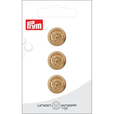 Bouton Prym Métal Blason Betty 15 mm x3 - Or