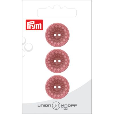 Bouton Prym Géométrique Victoria 20 mm x3 - Rose