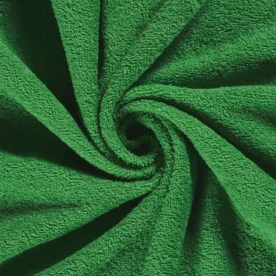 Tissu Eponge légère 340 g/m² uni Vert golf - Par 10 cm