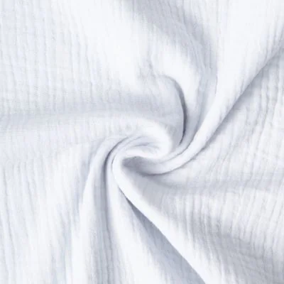 Tissu Double gaze de coton uni Bleu ciel - Par 10 cm