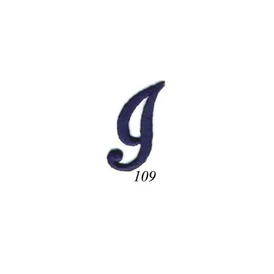 Ecusson Thermocollant Lettre Calligraphie Anglaise &quot;I&quot; Marine