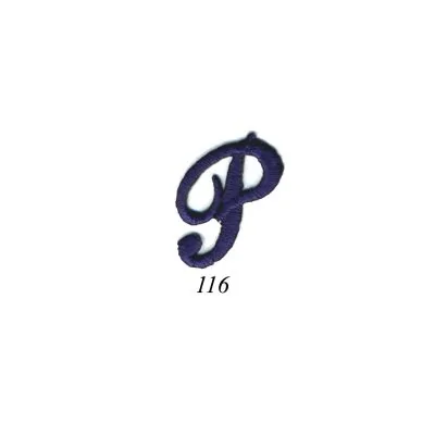 Ecusson Thermocollant Lettre Calligraphie Anglaise &quot;P&quot; Marine