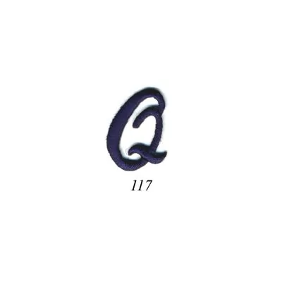 Ecusson Thermocollant Lettre Calligraphie Anglaise &quot;Q&quot; Marine