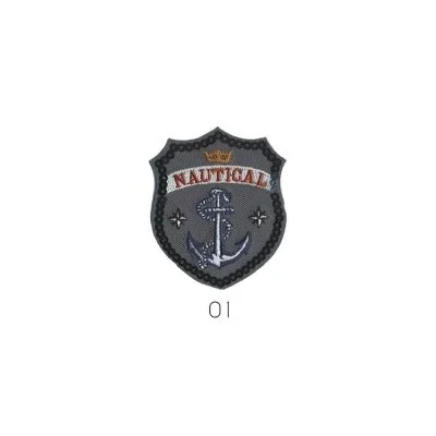 Ecusson Thermocollant Ancre Marine bleu /gris