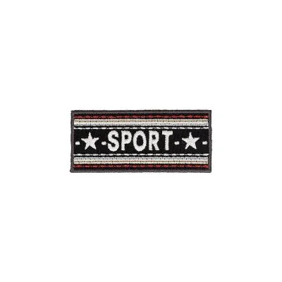 Ecusson Thermocollant Sport Etoile blanc sur fond Noir