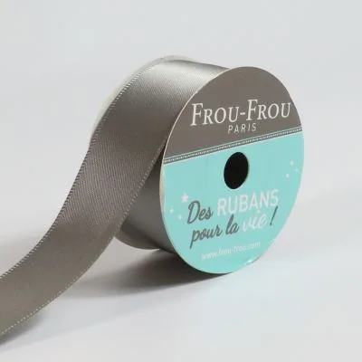 Bobinette Ruban Satin double face Frou-Frou Ciel d&#039;orage - 25 mm x 5 mètres