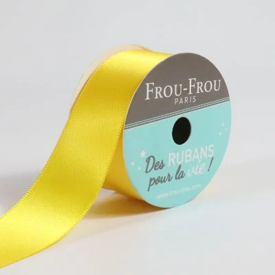 Bobinette Ruban Satin double face Frou-Frou Tournesol - 25 mm x 5 mètres