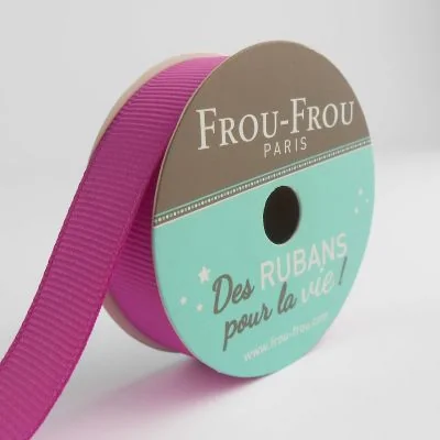 Bobinette Ruban Gros grain Frou-Frou Camelia - 16 mm x 6 mètres