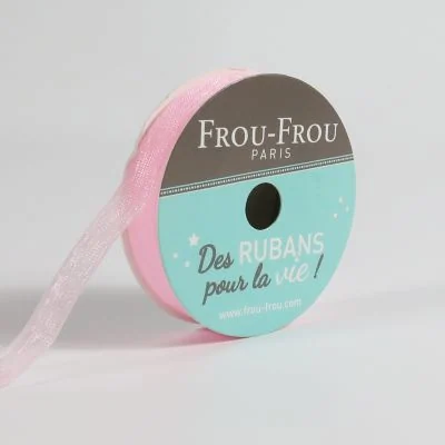 Bobinette Ruban Organza Frou-Frou Pétale de rose - 9 mm x 8 mètres