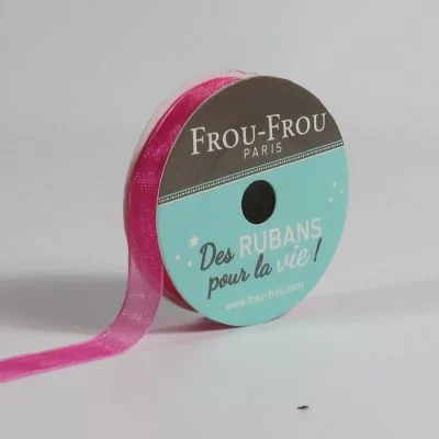 Bobinette Ruban Organza Frou-Frou Fuchsia - 9 mm x 8 mètres