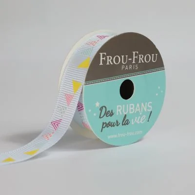 Bobinette Ruban Gros grain motif fête guirlande Frou-Frou - 16 mm x 4 mètres