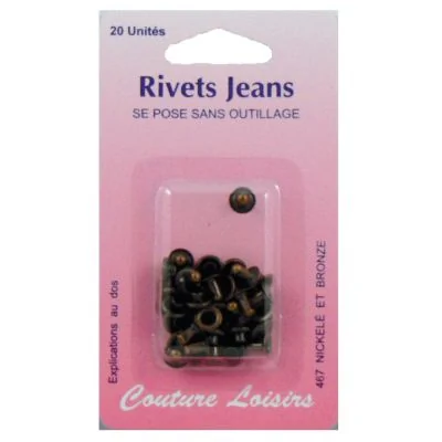 Rivets jeans couleur bronze x20