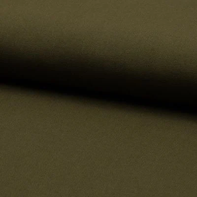 Tissu Coton Sergé d&#039;ameublement uni Kaki - Par 10 cm