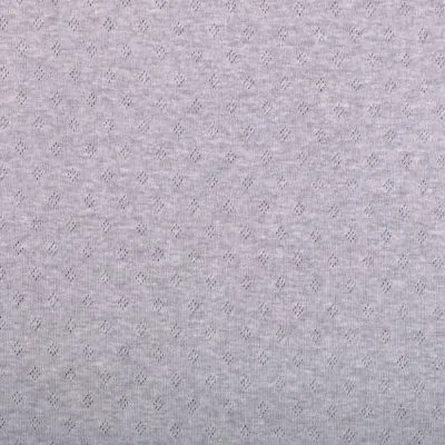 Tissu Jersey Coton ajouré uni Gris chiné - Par 10 cm