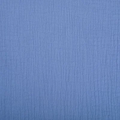 Tissu Double gaze de coton uni Bleu gris - Par 10 cm