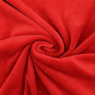 Tissu Jersey Velours tout doux Rouge x10cm