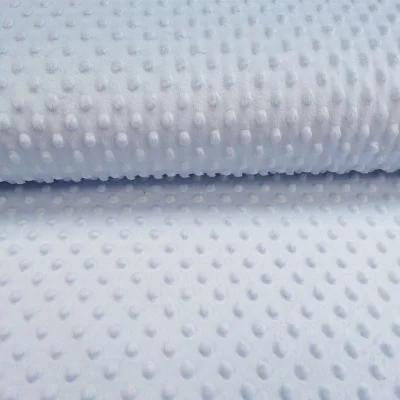 Tissu Minky Ultra doux Pois Bleu dragée - Par 10 cm
