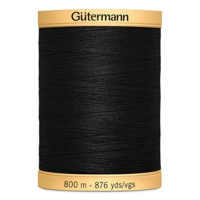 Fil à coudre Gütermann Coton naturel 800m - Noir