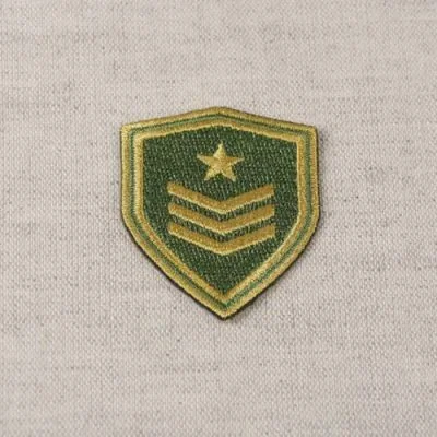 Ecusson Thermocollant Blason armée - Etoile or sur fond Vert