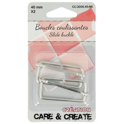 Boucle coulissante 40 mm Argent x2 - Care &amp; create