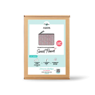 Kit Couture Craftine Pochette plate matelassée Sweet Flower