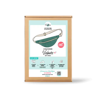 Kit Couture Craftine Sac Banane Moondy Velours Vert d';eau