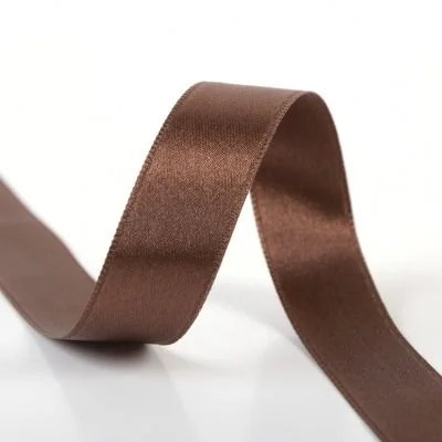 Ruban Satin double face 6 mm Marron brun x1m