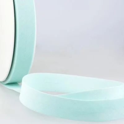Biais replié tout textile 20 mm Vert opaline x1m