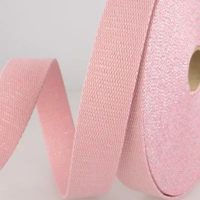 Sangle Coton 30 mm Lurex uni Rose x1m