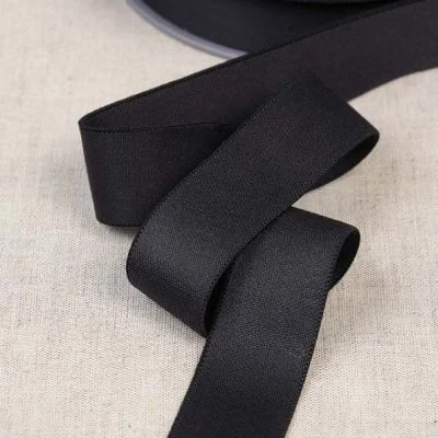 Elastique Microfibre ultra doux 40 mm Noir x1m