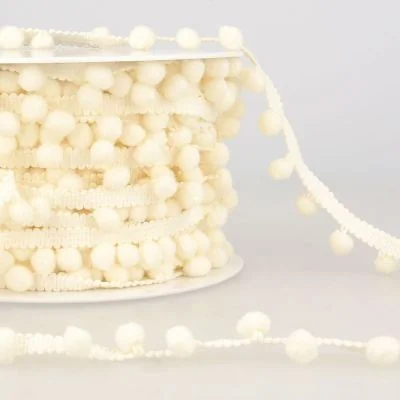 Galon Petit pompon Blanc cassé - Au mètre