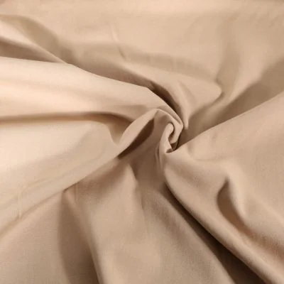 Tissu Viscose Twill extensible uni Beige - Par 10 cm
