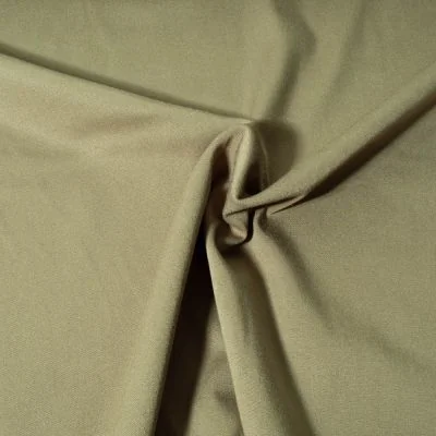 Tissu Viscose Twill extensible uni Vert kaki clair - Par 10 cm