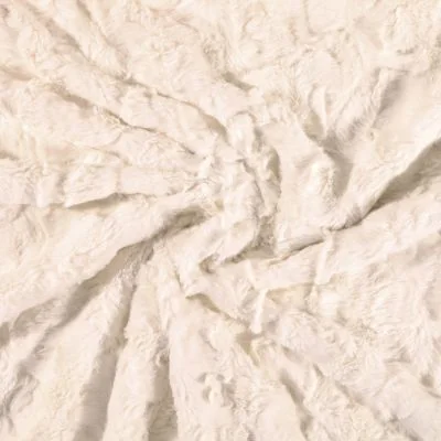 Tissu Fausse fourrure Camouflage Ecru - Par 10 cm