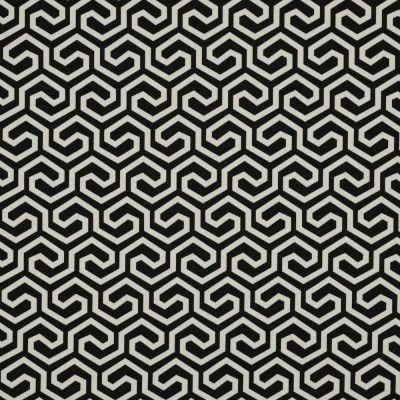 Tissu Polyester Stretch Graph sur fond Noir - Par 10 cm