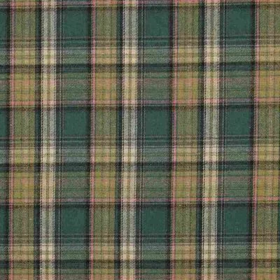 Tissus Tartan Ecossais Macleod touché laine léger Vert gazon - Par 10 cm