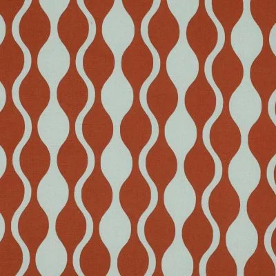 Tissu EcoVero Viscose Wavy sur fond Orange - Par 10 cm