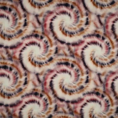 Tissu Viscose Digital tie &amp; dye Rose - Par 10 cm