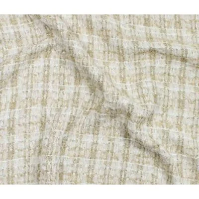 Tissu Tweed lurex Coco Beige - Par 10 cm