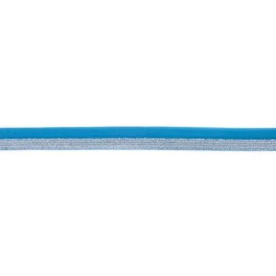 Biais Élastique Plat Lurex 17 mm Aqua x 1m