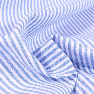 Tissu Vichy Rayures  Bleu - Par 10 cm