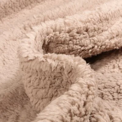  Tissu Fausse fourrure Doudou réversible uni Beige - Par 10 cm